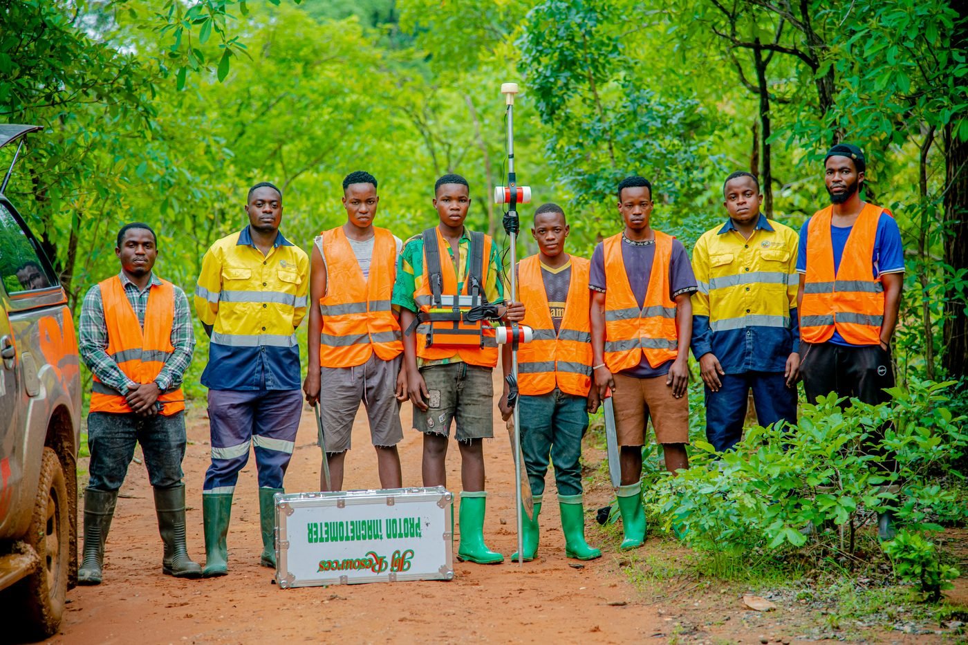 JBJ Resources survey crew on site with survey equipment